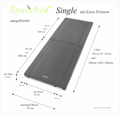 Colchón para coche SPACEBED® Single L 200cm Gris Oscuro